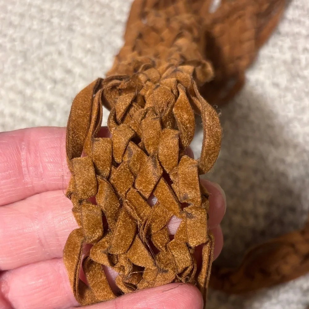Boho Braided Fringe Belt in Brown